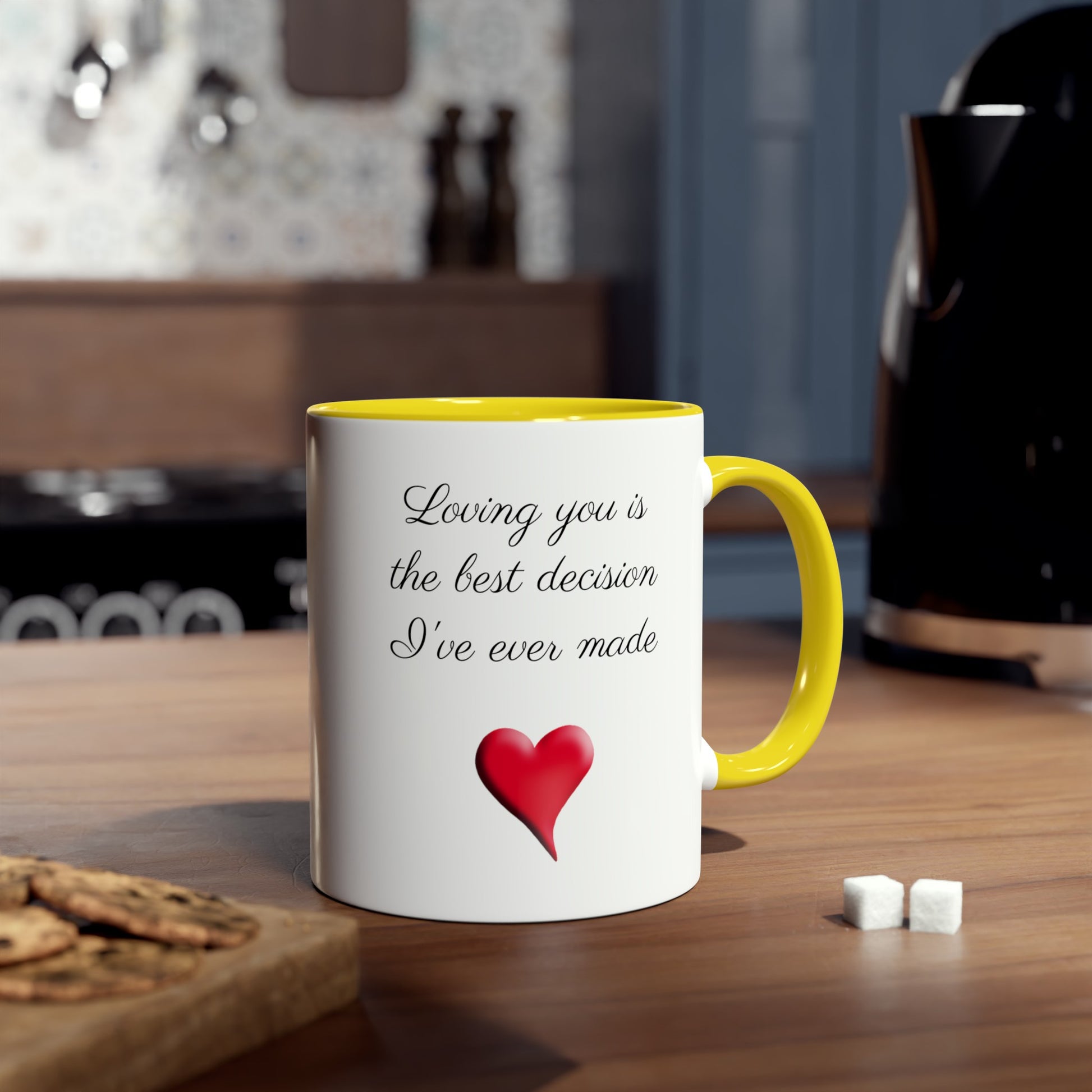 My best decision, gift mug. Tea mugs for gifts. Printed coffee mugs for presents. Gifts for girlfriends