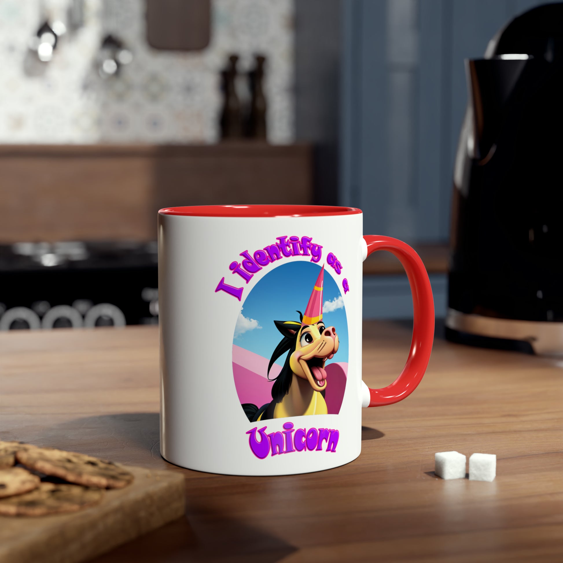 I identify as a Unicorn, printed coffee mugs for woke people