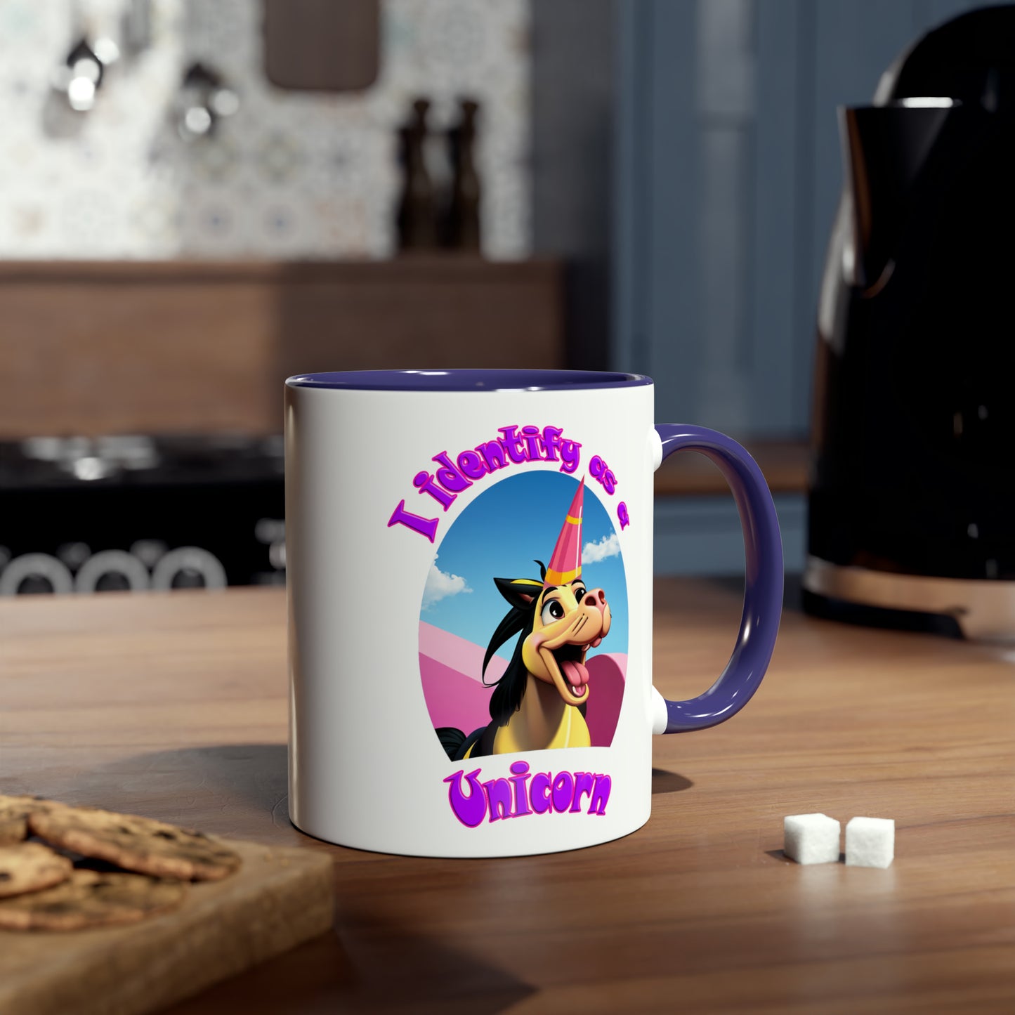 I identify as a Unicorn, printed coffee mugs for anti-woke people