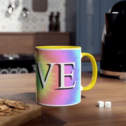 Pastel shades Love mugs. Coffee mugs for Valentine's Day gifts for wife