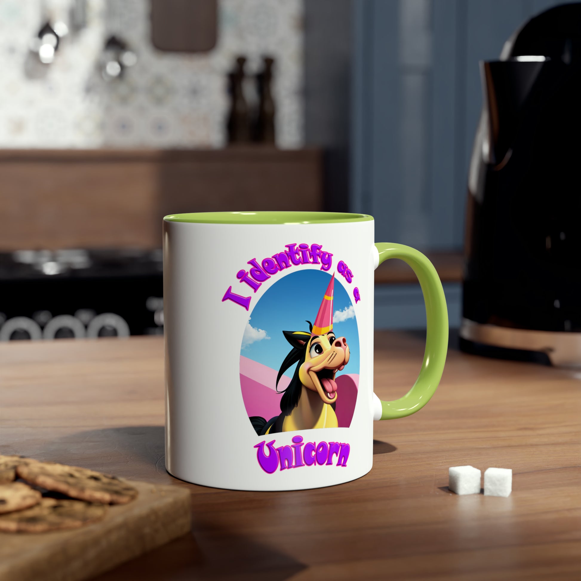 I identify as a Unicorn, printed coffee mugs for daughters