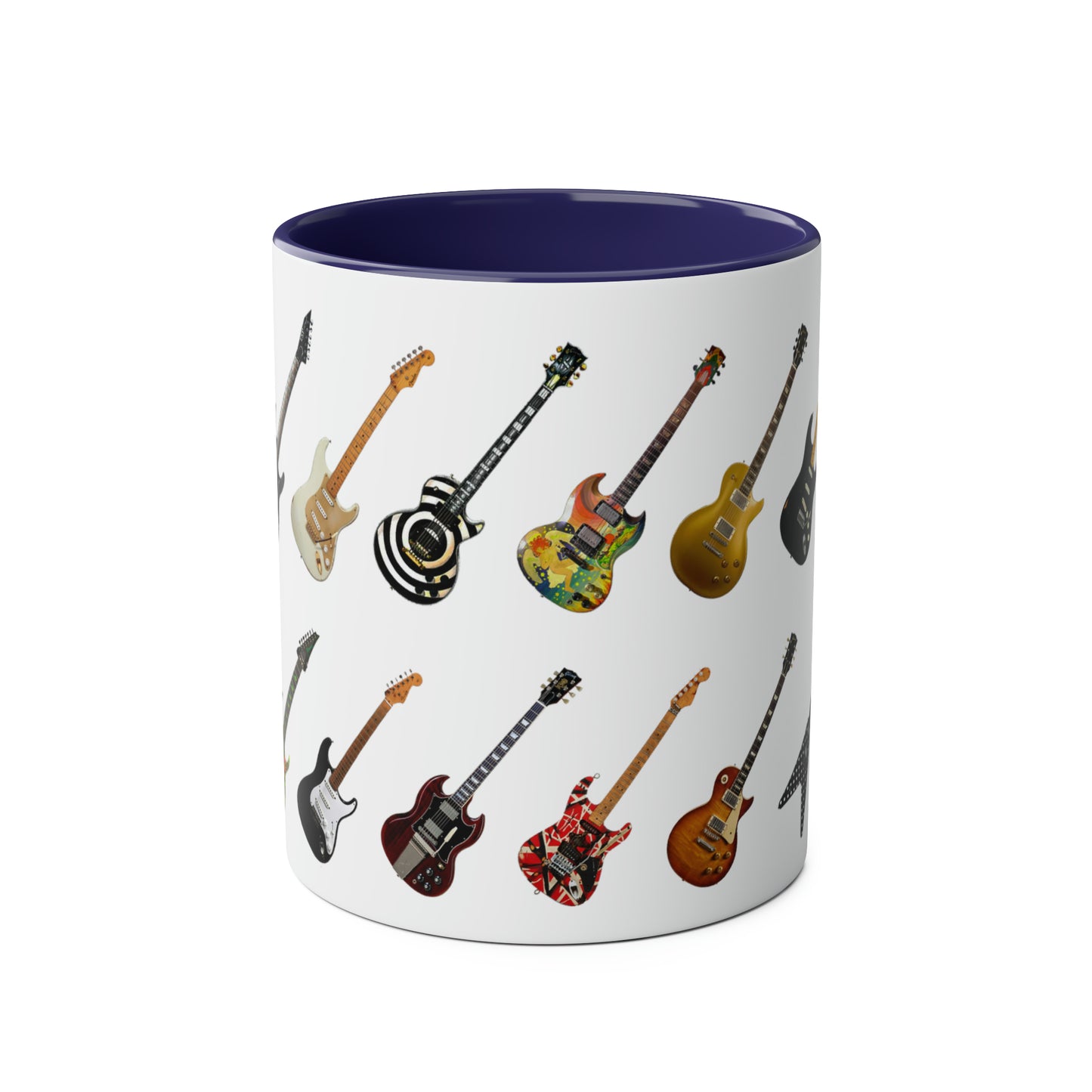 Guitar collection mug, printed tea mugs for guitar enthusiast