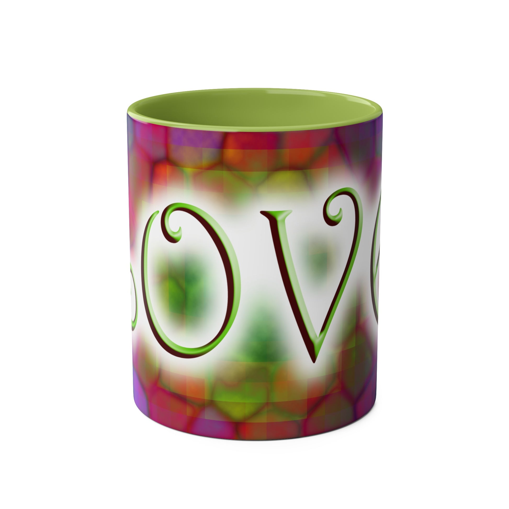 Mosaic Love mugs. Colourful love gifts. Presents for Valentine. Cheap gifts for Valentine's Day for her.